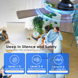 Flush Mount Ceiling Fans with Lights - 46" Black Low Profile Ceiling Fan Light with Remote/APP, 6 Speeds Mute Reversible Motor, Modern Ceiling Fans for Indoor and Outdoor, Bedroom, Patios