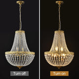 French Empire K9 crystal chandelier in brushed brass