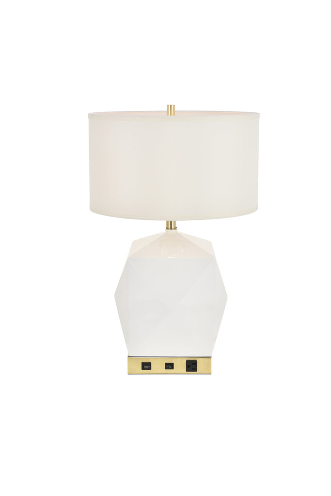 ZC121-TL3015 - Regency Decor: Brio Collection 1-Light Brushed Brass and frosted white Finish Table Lamp