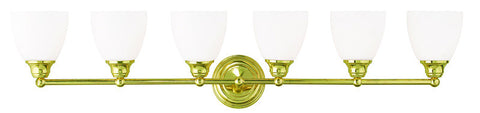 Livex Somerville 6 Light Polished Brass Bath Light - C185-13666-02