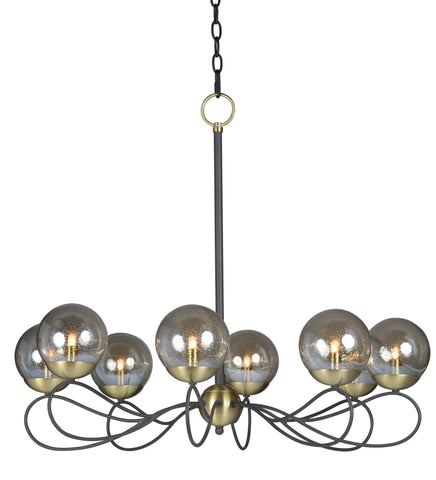 Reverb 8-Light Pendant w/LED Bulbs Textured Bronze / Satin Brass - C157-20465TBGTBZSBR/BUL