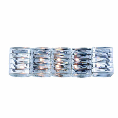 ZC121-2117W24C/RC - Regency Lighting: Cuvette 5 light Chrome Vanity Wall Sconce Clear Royal Cut Crystal