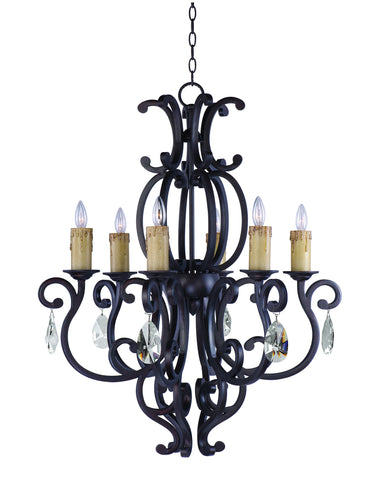 Richmond 6-Light Chandelier with Crystals Colonial Umber - C157-31005CU/CRY083