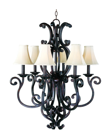 Richmond 6-Light Chandelier with Shades Colonial Umber - C157-31005CU/SHD62