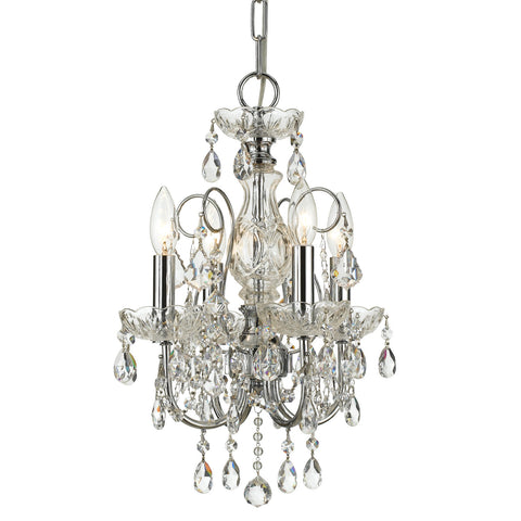 4 Light Polished Chrome Crystal Mini Chandelier Draped In Clear Hand Cut Crystal - C193-3224-CH-CL-MWP