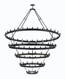 Wrought Iron Vintage Barn Metal Castile 5 Tier Chandelier Chandeliers Industrial Loft Rustic Lighting W 63" H 87" - G7-3428/30+24+18+12+6