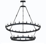 Wrought Iron Vintage Barn Metal Castile Two Tier Chandelier Chandeliers Industrial Loft Rustic Lighting W 38" H 50" - G7-3429/30