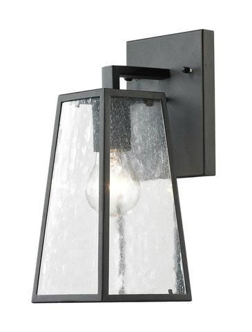 ZC121-LDOD2200 - Living District: Outdoor Wall lantern D:5 H:11.8 60W Matte Black Finish Clear Seedy glass Lens