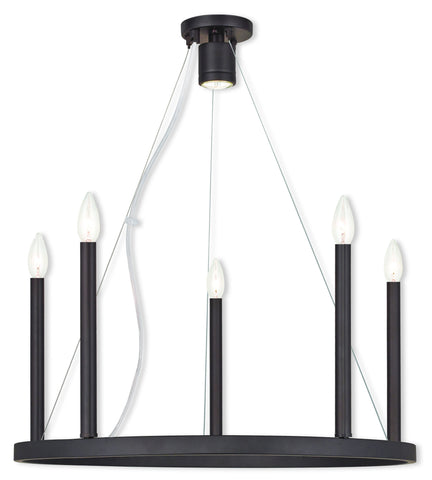 Livex Alpine 5 Light + 1 Light Bronze Chandelier - C185-40245-07