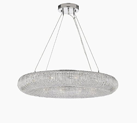 Crystal Halo Chandelier Modern/Contemporary Lighting Floating Orb 32" Wide- Good for Dining Room, Foyer, Entryway, Family Room and More - GB104-3132/9