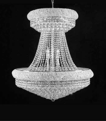 Large Lead Crystal Chrome Chandelier Palace Hallway Lighting Fixture W 36" H 41" - A93-Silver/Sm/541/28