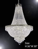 Set of 3-1 French Empire Crystal Chandelier Lighting H36 X W30 & 1 French Empire Crystal Chandelier Lighting H30 X W24 and 1 French Empire Crystal Semi Flush Basket Chandeliers Lighting H18 X W24 - CS/870/14+ CS/870/9+ FLUSH/CS/870/9 A500-