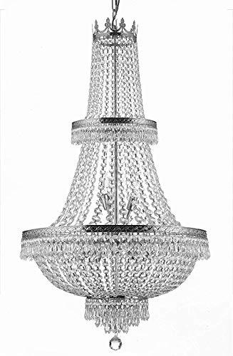 Made with Swarovski Crystal French Empire Crystal Chandelier Lighting H50" X W24" Good for Foyer, Entryway, Family Room, Living Room and More! - A500-CS/870/15SW