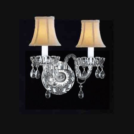 Murano Venetian Style Crystal Wall Sconce Lighting With White Shades - A46-Whiteshades/2/386