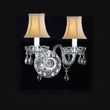 Swarovski Crystal Trimmed Chandelier Murano Venetian Style Crystal Wall Sconce Lighting With White Shades - A46-Whiteshades/2/386Sw