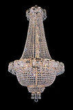Set of 2-1 French Empire Crystal Gold Chandelier Lighting - Great for The Dining Room, Foyer, Entry Way, Living Room - H50" X W24" and 1 Flush French Empire Crystal Chandelier Lighting 19.5" X 24" - 1EA C7/928/9 + 1EA FLUSH/CG/928/9