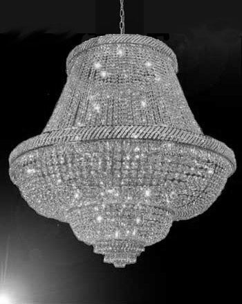 French Empire Crystal Chandelier Lighting H50" X W50" - G93-Silver/5050/448