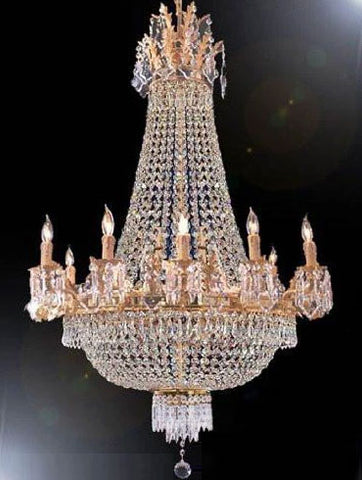 French Empire Crystal Chandelier Lighting 25X32 12 Lights - A93-1280/8+4