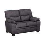 Set of 3 - Meagan Pillow Top Arms Upholstered Sofa + Loveseat + Chair Charcoal - D300-10073