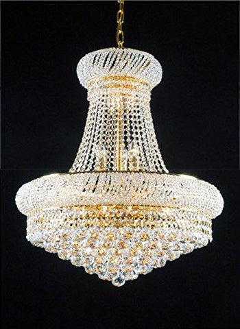 French Empire Crystal Chandelier Chandeliers H24" X W24" - Good for Dining Room, Foyer, Entryway, Family Room and More! - A500-C6/CG/542/15