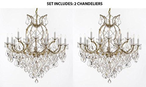 Set Of 2 - Maria Theresa Chandelier Crystal Lighting Chandeliers H38" X W37" - 2Ea-1/21510/15+1
