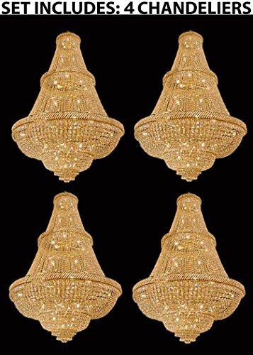 Set Of 4 - French Empire Crystal Chandelier Lighting H72" X W50" - Perfect For Ballrooms Or Event Halls - 4Ea-448/48 A500-