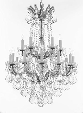 Swarovski Crystal Trimmed Chandelier Maria Theresa Crystal Chandelier Chandeliers Lighting H 36" X W 28" - Great For Dining Room Entryway Or Living Room - A83-B12/Cs/152/18Sw