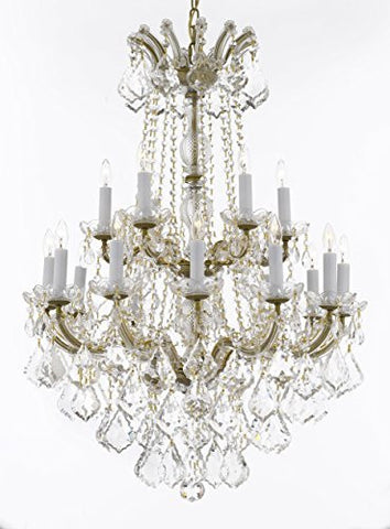 Swarovski Crystal Trimmed Chandelier Maria Theresa Crystal Chandelier Chandeliers Lighting H 36" X W 28" - Great For Dining Room Entryway Or Living Room - A83-B12/152/18Sw