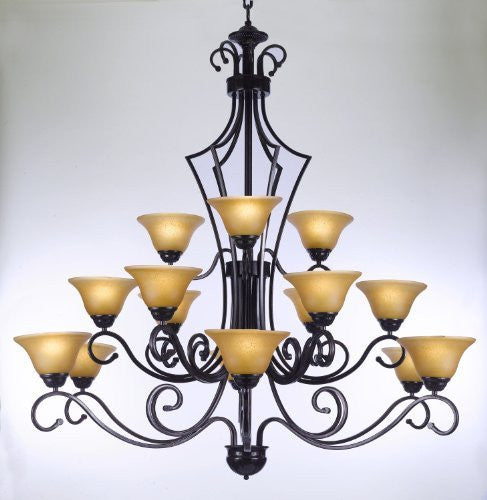 Large Foyer / Entryway Wrought Iron Chandelier Lighting H51" X W49" - Go-G7-451/15