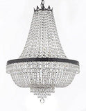 Swarovski Crystal Trimmed French Empire Chandelier H30" X W24" With Dark Antique Finish Good For Dining Room Foyer Entryway Family Room And More - A500-Cb/870/9Sw