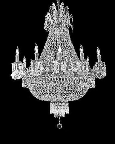 French Empire Crystal Chandelier Chandeliers Lighting W25 X H26 12 Lights - A500-C3/CS/1280/8+4