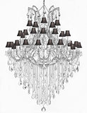 Maria Theresa Crystal Chandelier Trimmed With Spectratm Crystal And Black Shade - Reliable Crystal Quality By Swarovski - Gb104-Silver/Blackshade/B13/2756/36+1Sw