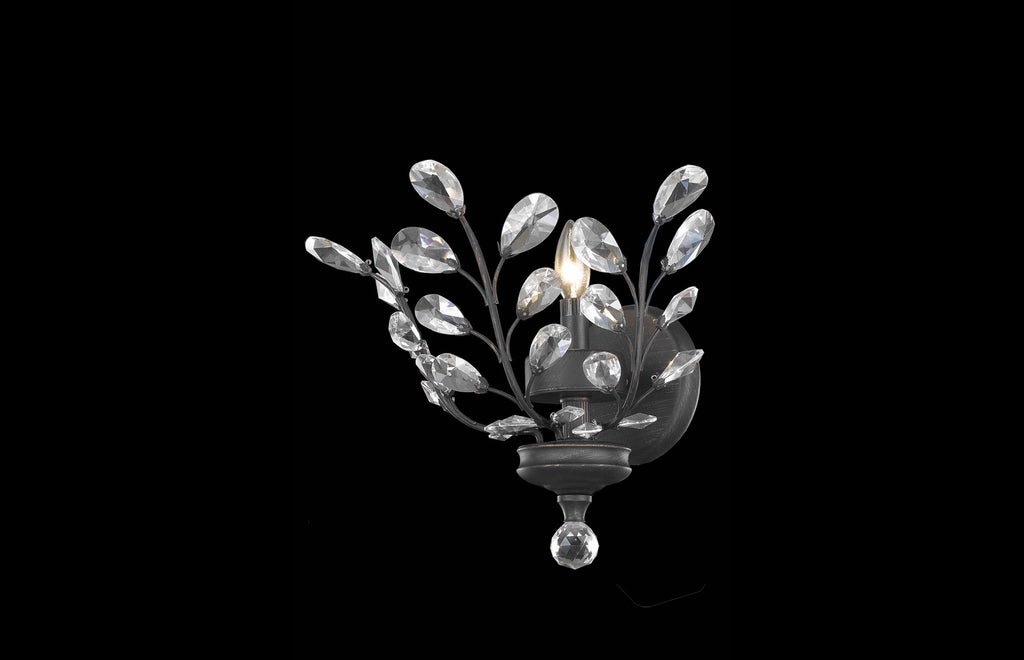 C121-2011W16DB/RC - Regency Lighting: Orchid 1 light Dark Bronze Wall Sconce Clear Royal Cut Crystal