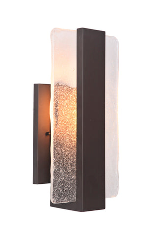 ZC121-LDOD2101 - Living District: LED Outdoor Wall lantern D:8 H:15 13W 1200LM 2700K Matte Black Finish Seedy Glass Lens