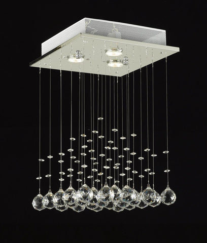 JAC D'LIGHTS J10-C9071S-3us Modern Rain Drop Lighting Crystal Ball Fixture Pendant Chandelier 18 by 12-Inch Modern - J10-C9071S-3