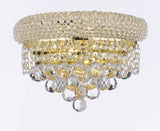 Set of 3-1 Flush Empire Crystal Chandelier Chandeliers Lighting 15X24 and 2 Empire Empress Crystal (Tm) Wall Sconce Lighting W 12" H 6" - FLUSH/542/15 + C121-1800W12G