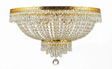 Set of 2-1 French Empire Crystal Chandelier Lighting H50" X W24" - Great for The Dining Room, Foyer, Living Room! and 1 French Empire Crystal Semi Flush Chandelier Lighting H18" X W24" - 1EA CG/870/15 + 1EA FLUSH/870/9 A500-