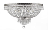 Set of 2-1 French Empire Crystal Chandelier Lighting H50" X W24" - Great for The Dining Room, Foyer, Living Room! and French Empire Crystal Semi Flush Basket Chandelier Lighting H18" X W24" - 1EA CS/870/15 + 1EA FLUSH/CS/870/9 A500-