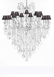 Crystal Chandelier Lighting Chandeliers H59"X W46" Great for The Foyer, Entry Way, Living Room, Family Room and More! w/Black Shades - A500-B12/BLACKSHADES/CS/2MT/24+1