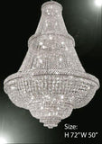 French Empire Crystal Chandelier Lighting W/ Swarovski Crystal 6Ft Tall - Perfect For An Entryway Or Foyer - A93-Silver/448/48Sw