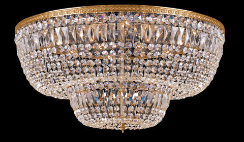 24 Light Olde Brass Traditional Ceiling Mount Draped In Clear Spectra Crystal - C193-748-OB-CL-SAQ