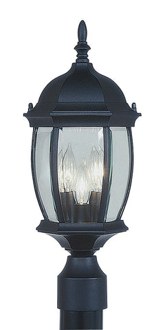 Livex Kingston 3 Light Black Outdoor Post Lantern - C185-7538-04