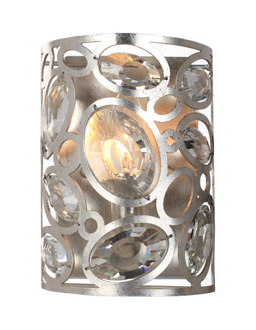 1 Light Distressed Twilight Eclectic Sconce Draped In Hand Cut Crystal  - C193-7581-DT