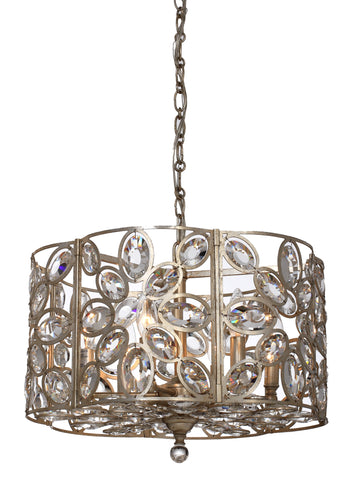 6 Light Distressed Twilight Eclectic Chandelier Draped In Hand Cut Crystal  - C193-7586-DT
