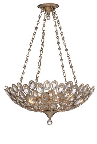 5 Light Distressed Twilight Eclectic Chandelier Draped In Hand Cut Crystal  - C193-7587-DT