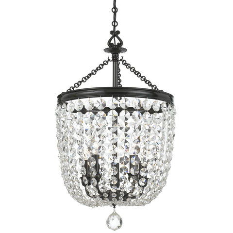 5 Light Vibrant Bronze Transitional  Traditional  Crystal Chandelier Draped In Clear Hand Cut Crystal - C193-785-VZ-CL-MWP