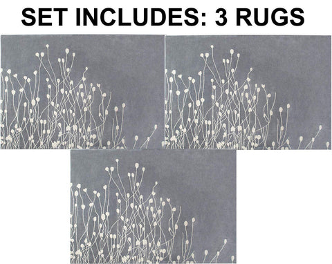 Set of 3 - Floral Hand-Tufted Transitional Contemporary Wool Rug Area Rug 5 X 7 - 3EA J10-IN-201-5X7