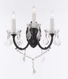 Wrought Iron Wall Sconce Crystal Wall Sconces Lighting W 11.5" H 14" D 17" - G83-3/556