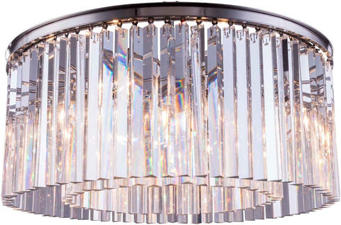 C121-1208F31PN/RC By Elegant Lighting - Sydney Collection Polished nickel Finish 8 Lights Flush Mount