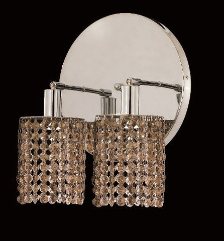 C121-1282W-R-E-GT/RC By Elegant Lighting Mini Collection 2 Lights Wall Sconce Chrome Finish